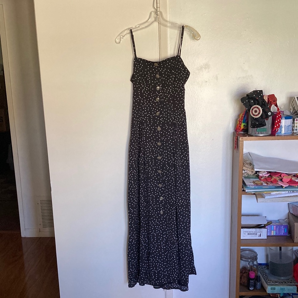 Nasty Gal black polka dot dress size 4